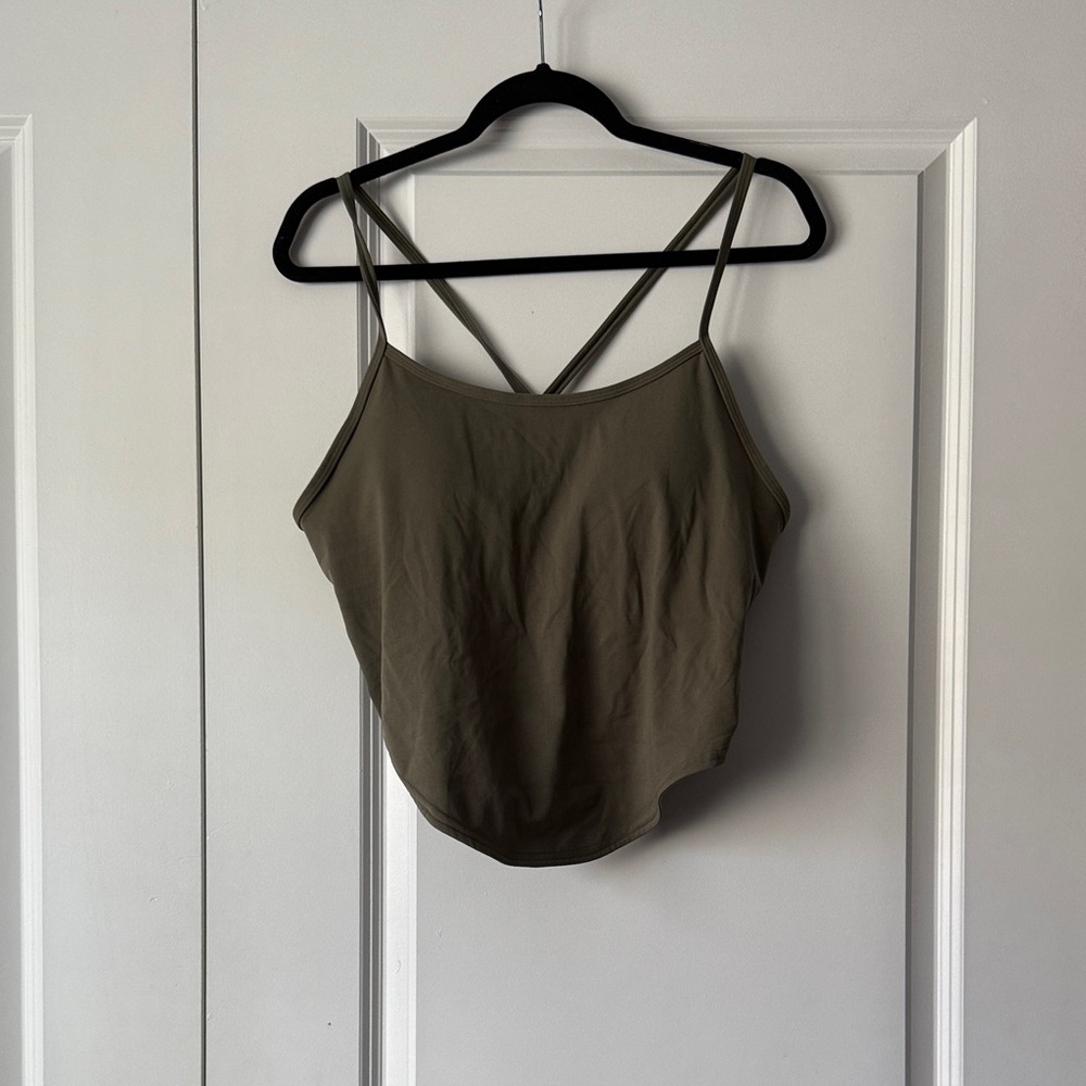 FP Movement Olive Green Women's Strappy Workout Top